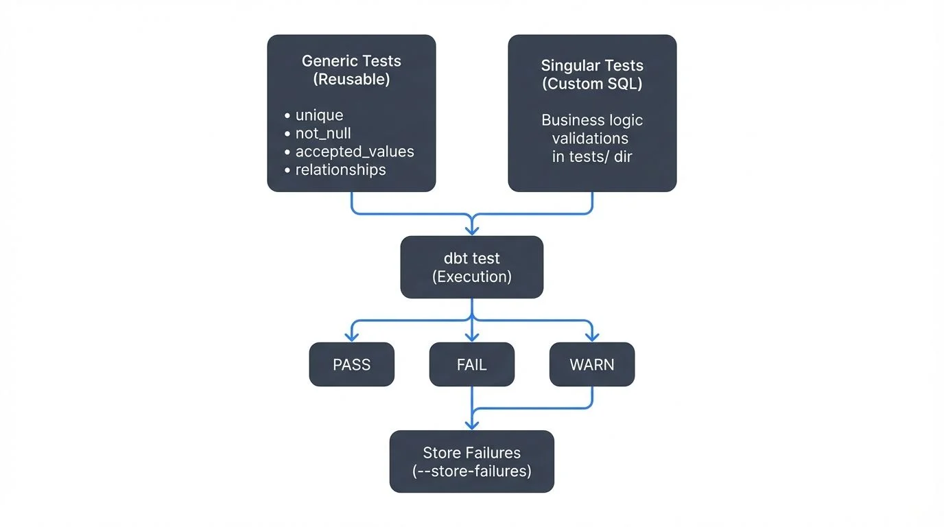 dbt testing framework architecture