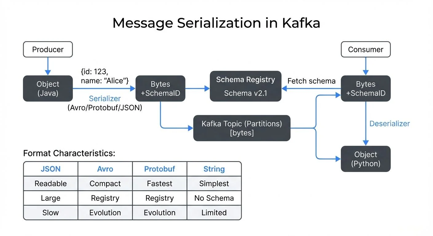 Message serialization flow in Kafka